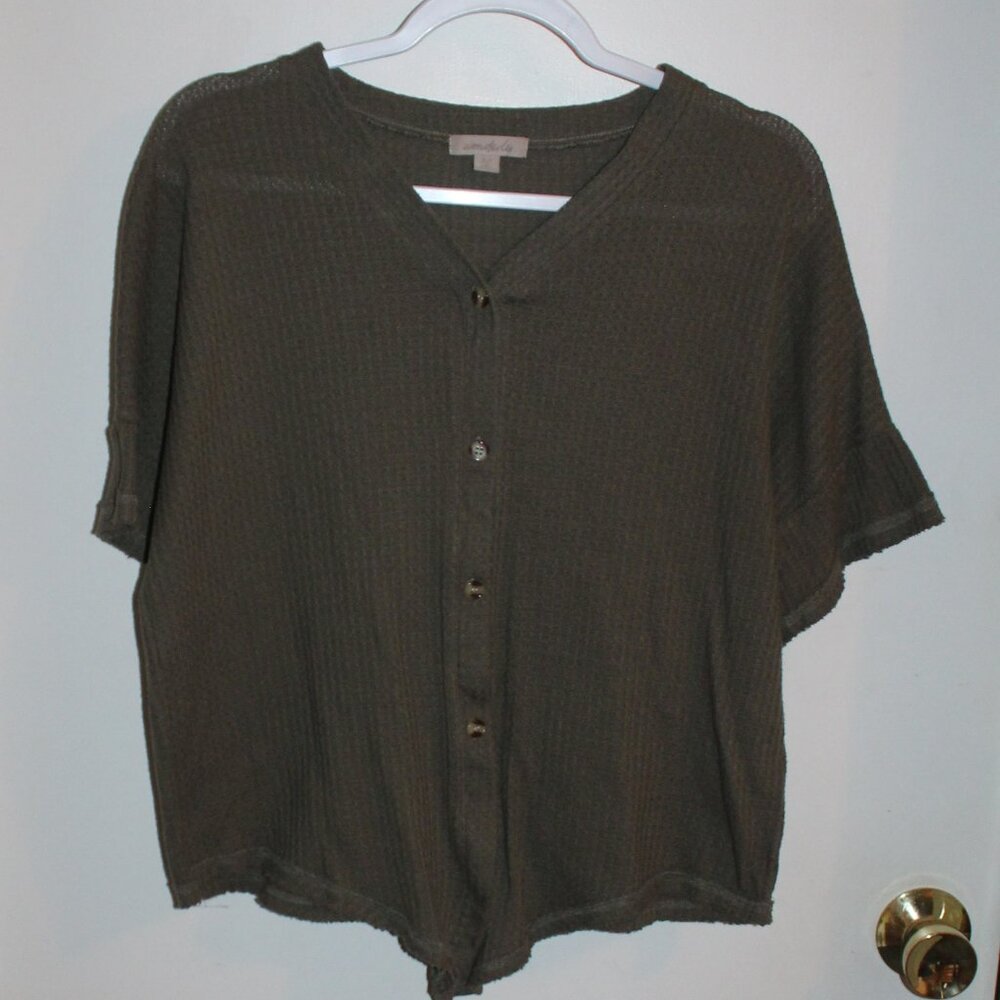 Wonderly Olive Green Short Sleeve Top
